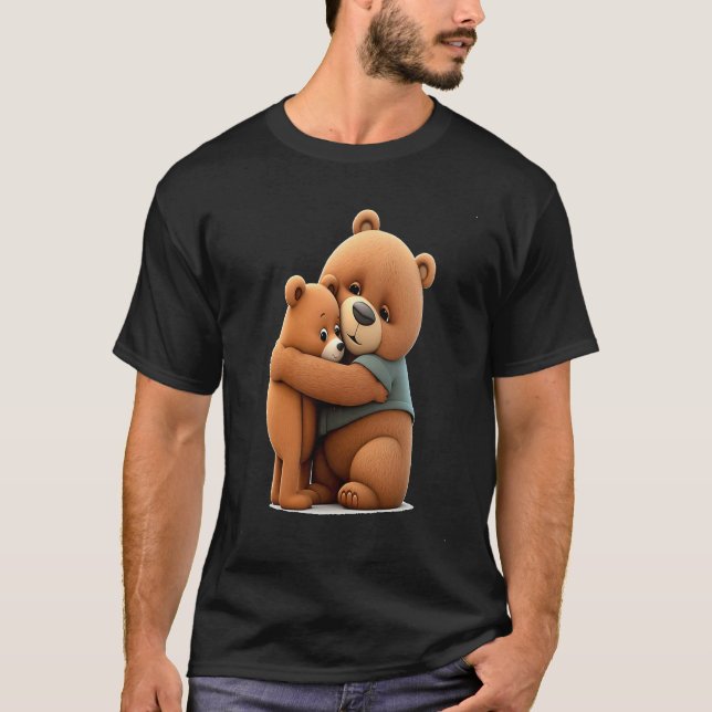 Cute Grizzly Bear Animal Cute Father and Son Bear  T-Shirt (Front)