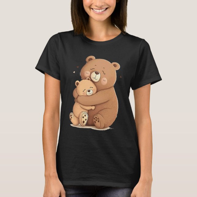 Cute Grizzly Bear Animal Cute Father and Son Bear  T-Shirt (Front)