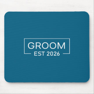 Cute Groom Est Married Wedding Engagement Mouse Mat