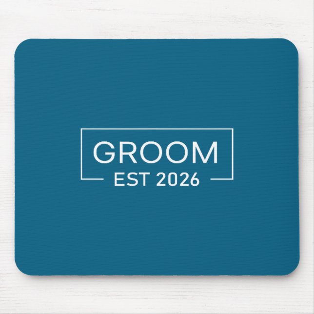 Cute Groom Est Married Wedding Engagement Mouse Mat (Front)