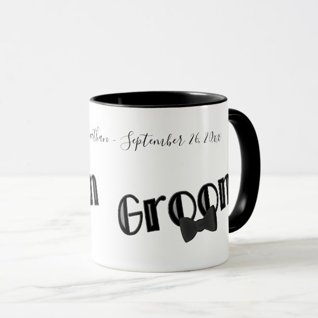 Cute Groom Personalised Wedding  Mug (Front Right)
