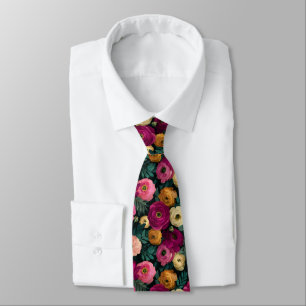 Cute Groomsman Gift Ranunculus Floral Tie