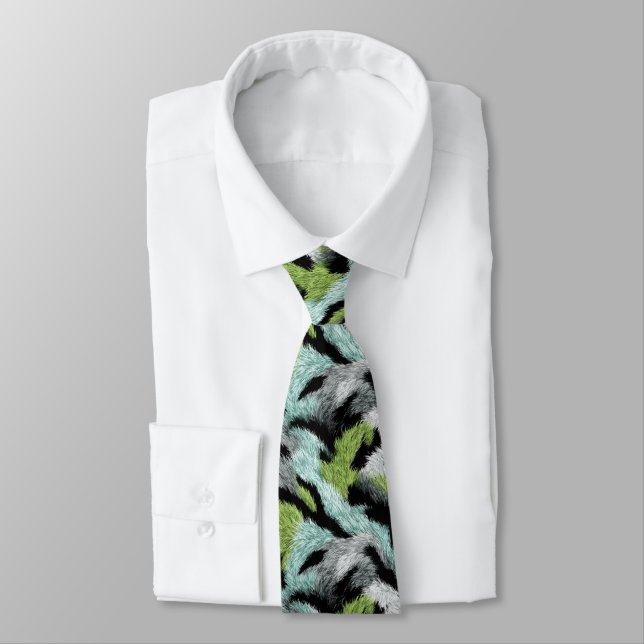 Cute Groomsmen Gift Exotic Print Tie (Tied)