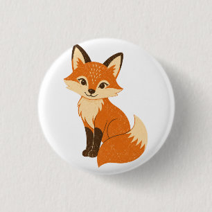 Cute Groovy Autumn Fox 3 Cm Round Badge
