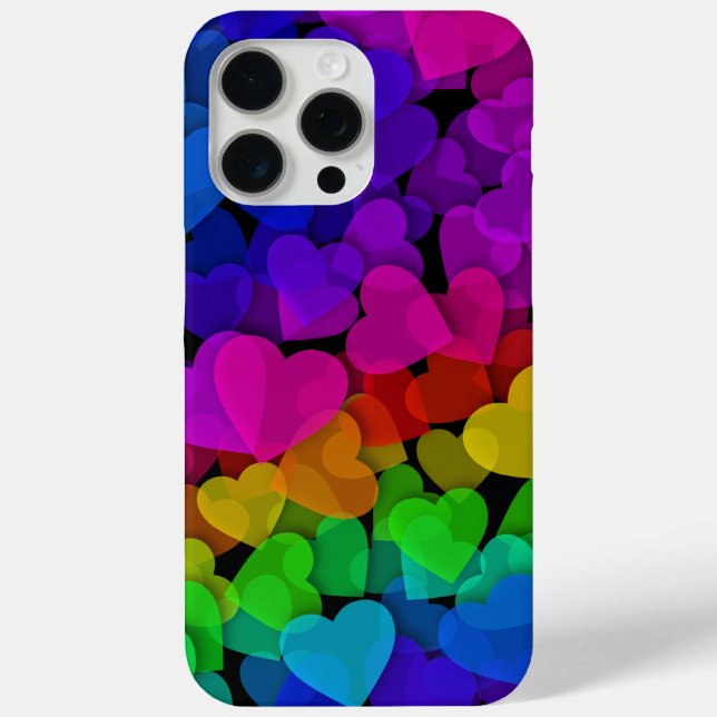 Cute Groovy Hearts Rainbow Case-Mate iPhone Case (Back)