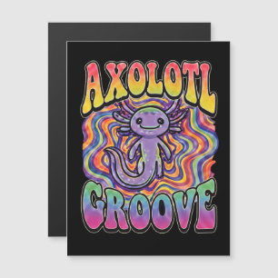 Cute Groovy Hippie Axolotl Retro 70s Rainbow Art