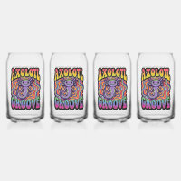 Cute Groovy Hippie Axolotl Retro 70s Rainbow Art