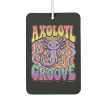 Cute Groovy Hippie Axolotl Retro 70s Rainbow Art