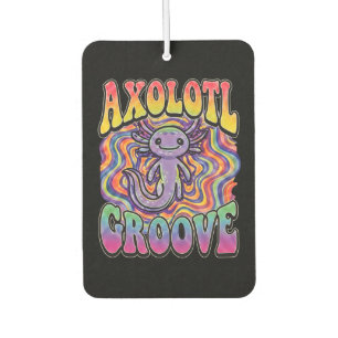 Cute Groovy Hippie Axolotl Retro 70s Rainbow Art Car Air Freshener