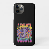 Cute Groovy Hippie Axolotl Retro 70s Rainbow Art