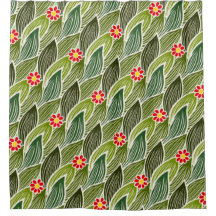 Cute Groovy Hippie Red Green Daisy Floral Pattern
