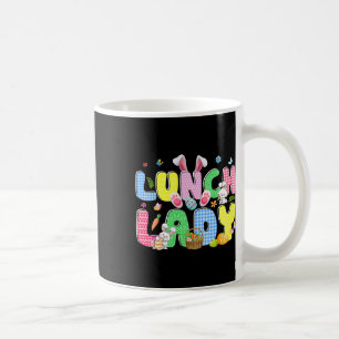 Cute Groovy Lunch Lady Bunny Ears Easter Eggs East Coffee Mug