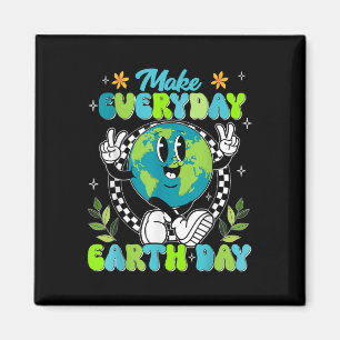 Cute Groovy Make Everyday Earth Day Clroom Teacher Magnet