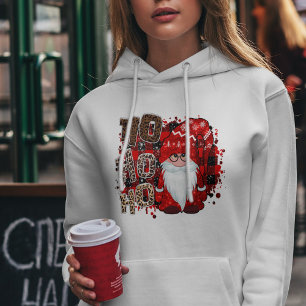Cute Groovy Red Gnome Santa Claus Modern Christmas Hoodie
