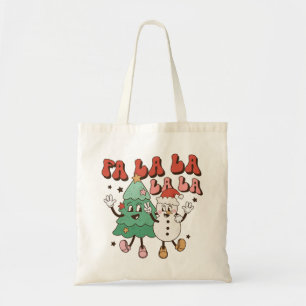 Cute Groovy Retro Christmas Tote Bag