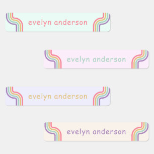 Cute Groovy Retro Colorful Custom Name Waterproof