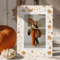 Cute Groovy Retro Ghost Pumpkin Halloween Photo