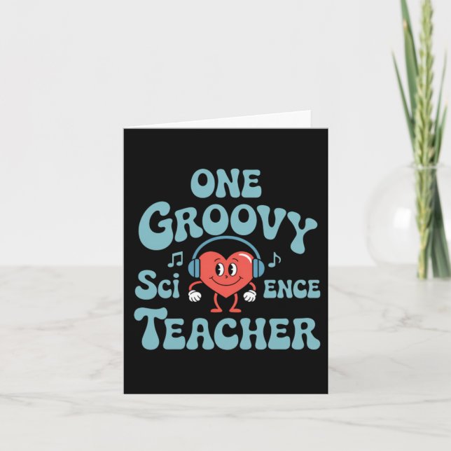 Cute Groovy Science Teacher Appreciation Back To Card (Front)