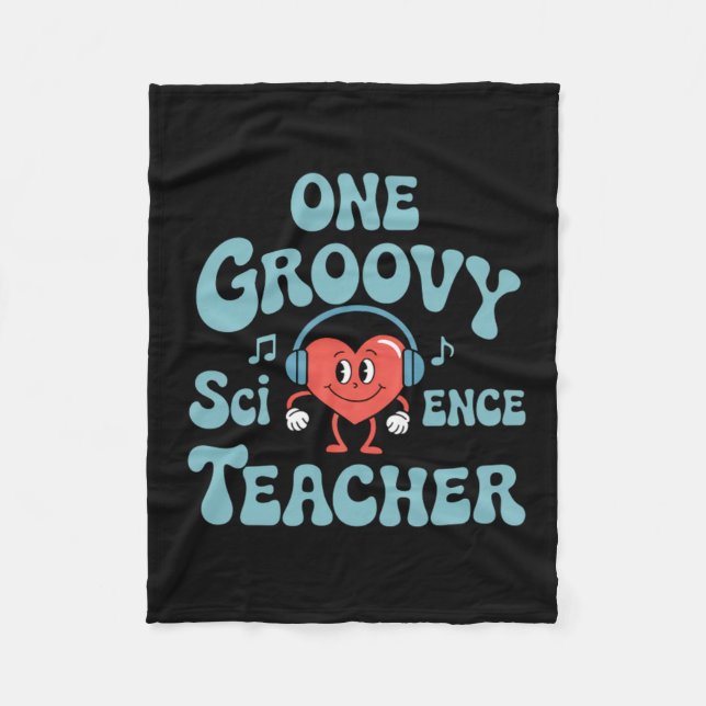 Cute Groovy Science Teacher Appreciation Back To Fleece Blanket (Front)
