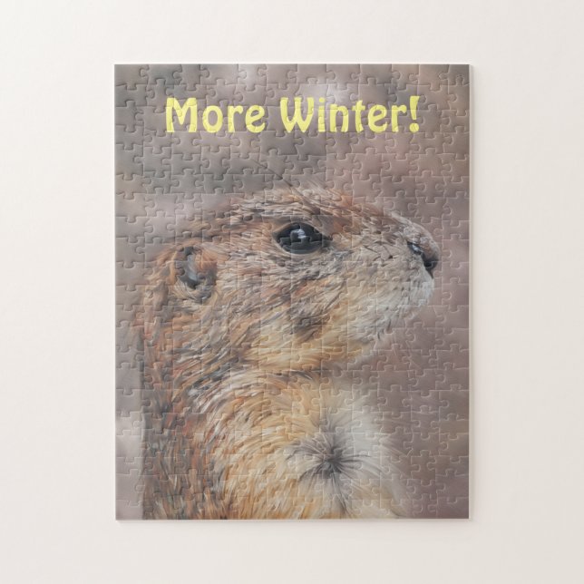 Cute Ground Hog More Winter Art Puzzle (Vertical)