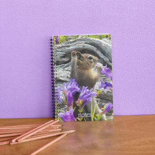 Cute Ground Squirrel and Wildflowers Nature Photo Notebook
