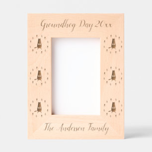 Cute Groundhog and Tulip Flowers Custom Etched Frames