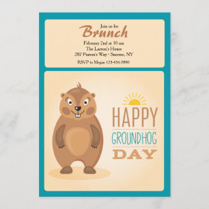 Cute Groundhog Day Invitation