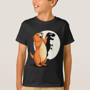 Cute Groundhog Shadow Dinosaur Puppet Happy T-Shirt