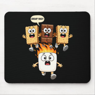 Cute Group Hug Marshmallow Campfire Smores Funny Mouse Mat