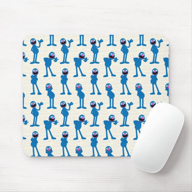 Cute Grover Pattern Mouse Mat (With Mouse)