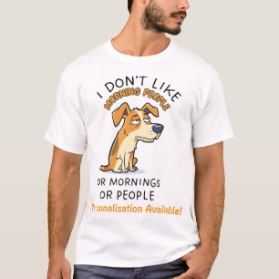 Cute Grumpy Jack Russell Funny Morning People Dog T-Shirt