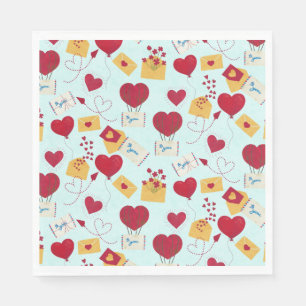 Cute Grungy Pretty Valentine’s Airmail Love Letter Napkin