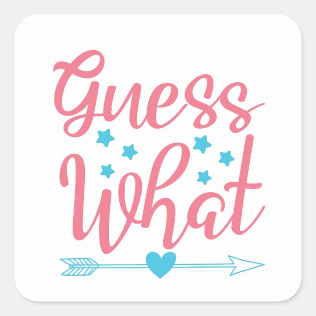 Cute guess what word art Mummy to be Square Sticker (Front)