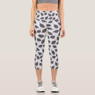 Cute Guinea Fowl Bird Pattern Capri Leggings