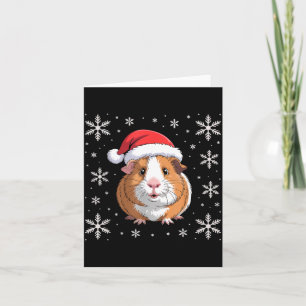 Cute Guinea G Wearing Santa Hat Christmas  Card