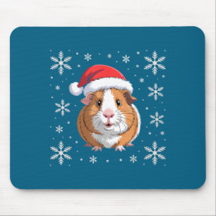 Cute Guinea G Wearing Santa Hat Christmas Mouse Mat