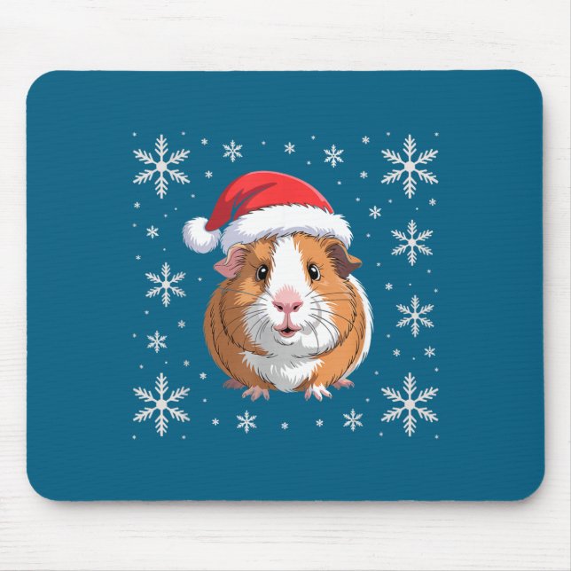 Cute Guinea G Wearing Santa Hat Christmas  Mouse Mat (Front)