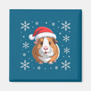 Cute Guinea G Wearing Santa Hat Christmas Premium Magnet