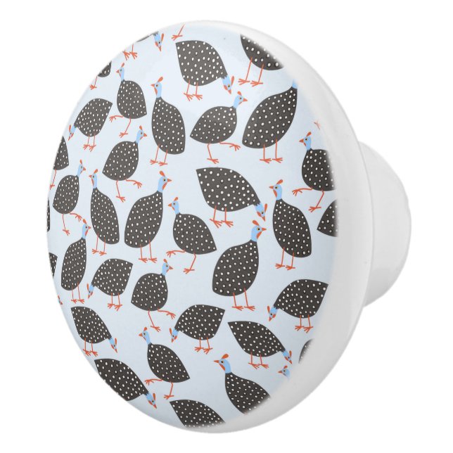 Cute Guinea Hen Bird Ceramic Knob (Right)