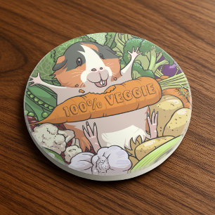 Cute Guinea Pig 100% Veggie Carrot Cartoon Coaster