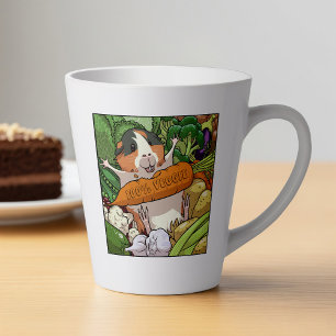 Cute Guinea Pig 100% Veggie Carrot Cartoon Latte Mug