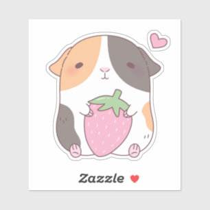 Cute Guinea Pig And Strawberry Doodle