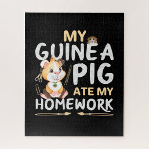 Cute Guinea Pig Ate My Homework Jigsaw Puzzle