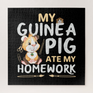 Cute Guinea Pig Ate My Homework Jigsaw Puzzle
