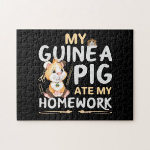 Cute Guinea Pig Ate My Homework Jigsaw Puzzle