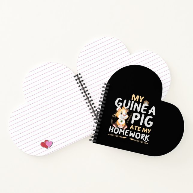 Cute Guinea Pig Ate My Homework Notebook (Inside)