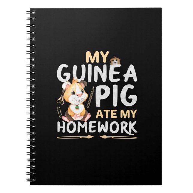 Cute Guinea Pig Ate My Homework Notebook (Front)