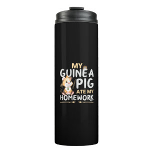 Cute Guinea Pig Ate My Homework Thermal Tumbler