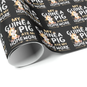 Cute Guinea Pig Ate My Homework Wrapping Paper