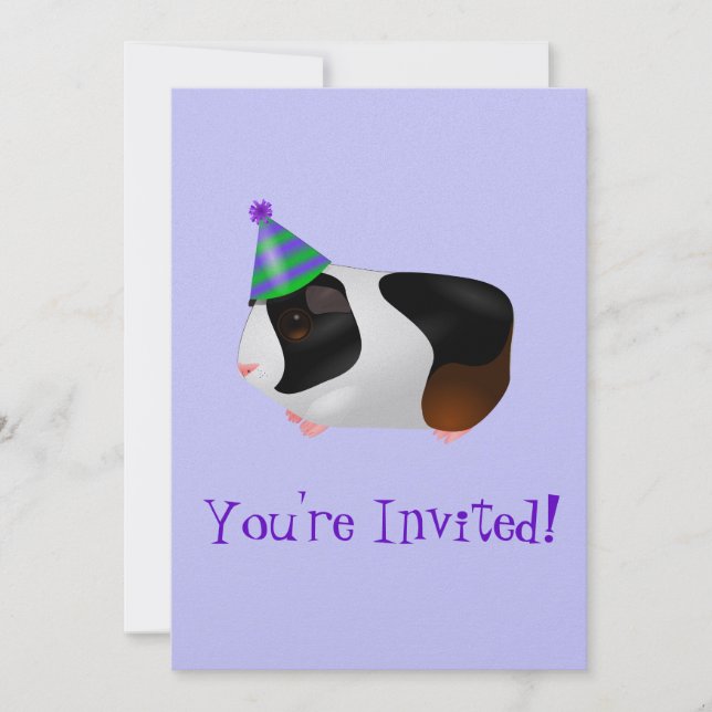 Cute Guinea Pig Birthday Invitation (Front)